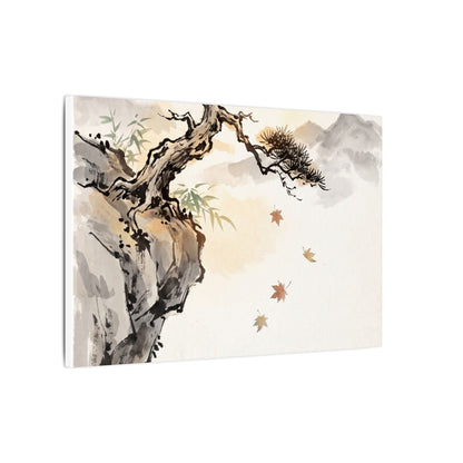 Peaceful Pine Tree Canvas Art - Sumi E Zen
