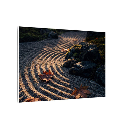 Rock Garden Moody Minimal Canvas Art | Bold Dark Japandi Art