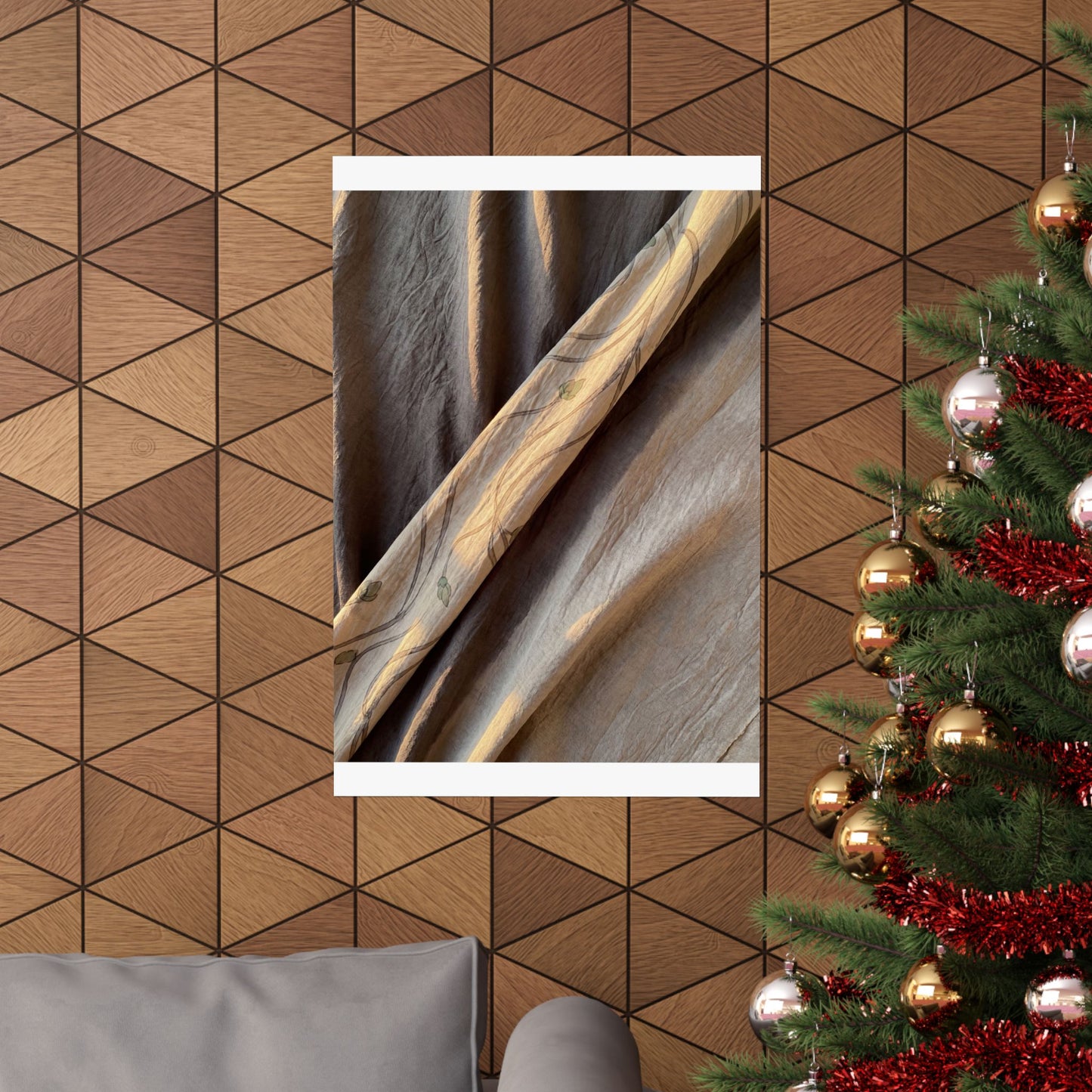 Silk Drape Japanese Pattern Wall Art Print | Neutral Japandi Art