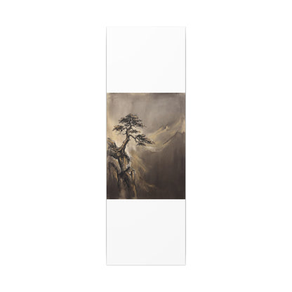 Pine Tree Charcoal Ink Canvas Art | Luxurious Dark Japandi Art