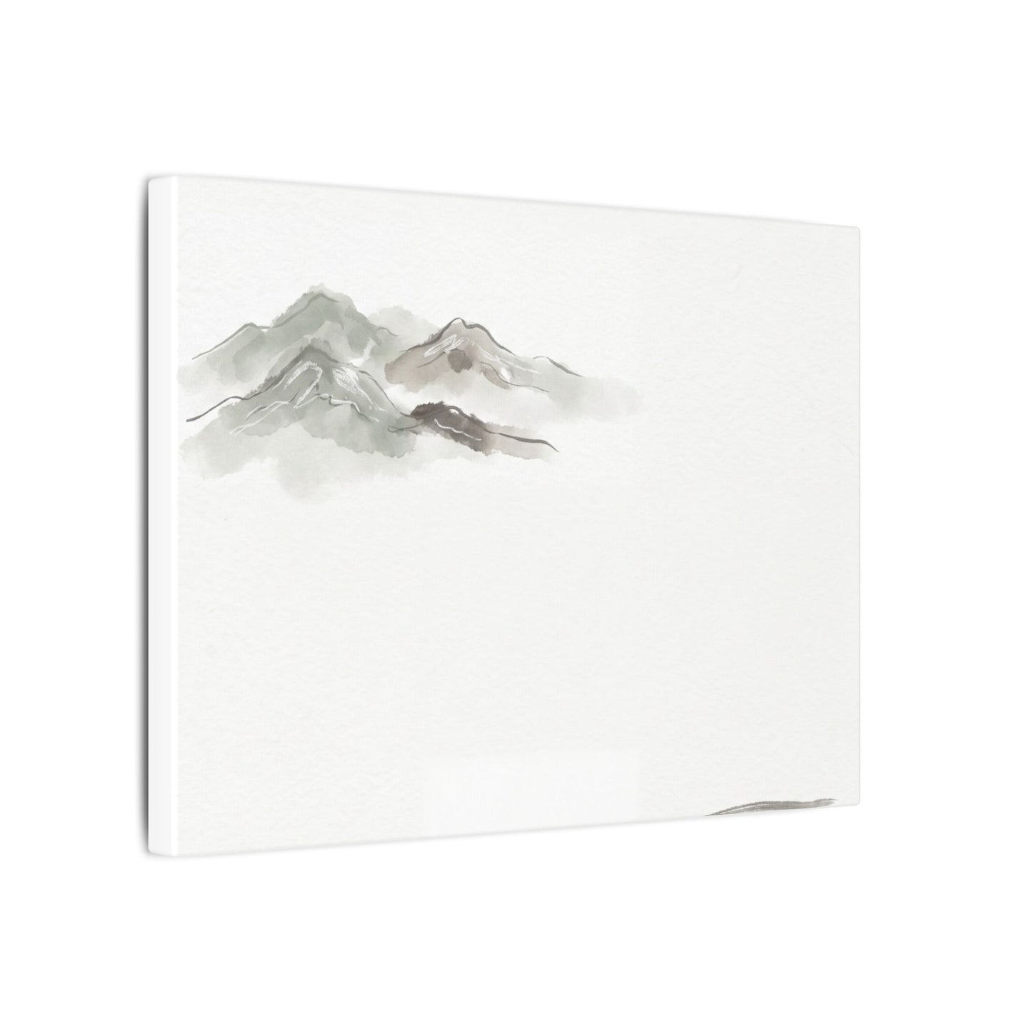 Winter Mountain Mist Minimal Line Canvas Art | Elegant Decor