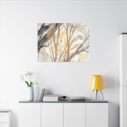 Ma Shadow Play Canvas Art - Japandi Watercolor