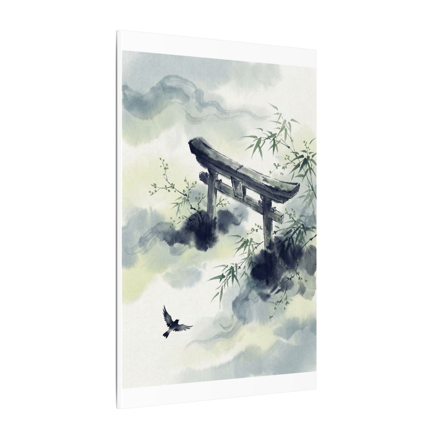 Torii Gate Sumi E Canvas Art | Serene Zen Art