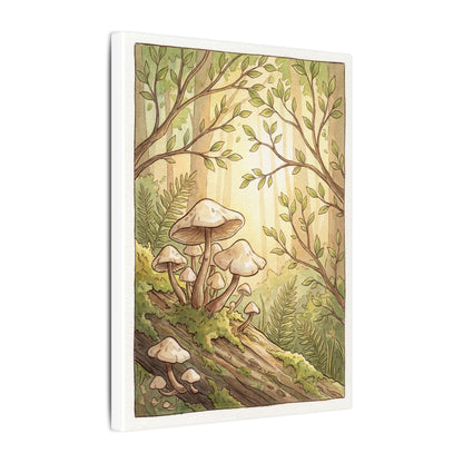 Spring Wild Mushrooms Mushroom Illustration Canvas Art | Cozy Decor