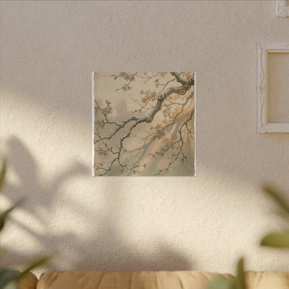 Cherry Blossom Canvas Art | Winter Japandi Japanese Pattern Art