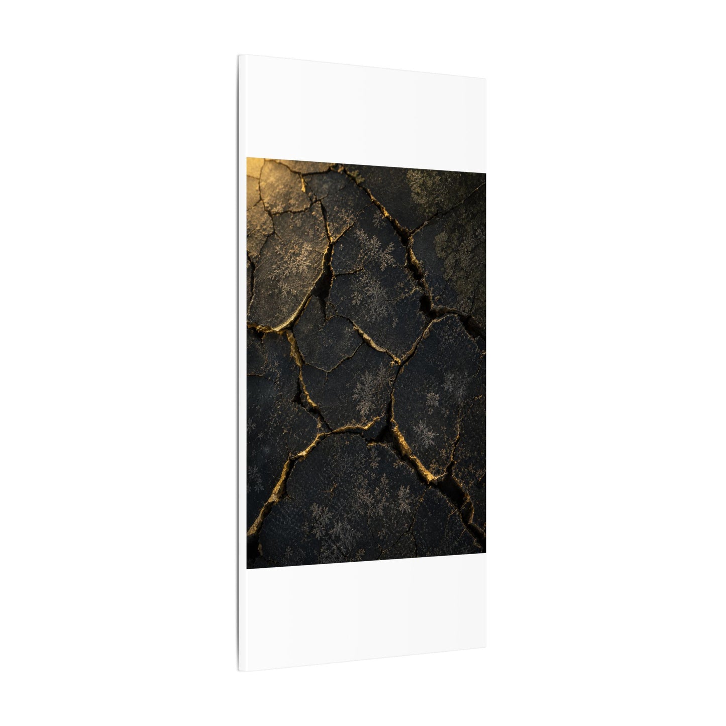 Cracked Earth Canvas Art | Winter Dark Japandi Shadow Zen Art