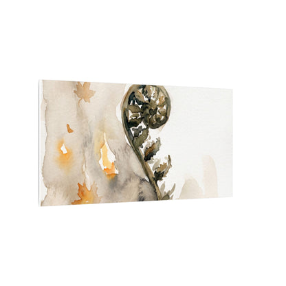 Fern Unfurling Watercolor Canvas Art | Earthy Japandi Art