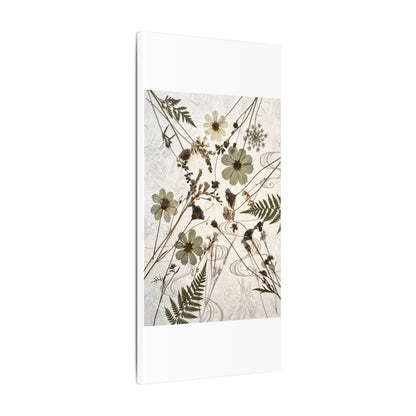 Japandi Dried Flowers in Golden Hour | Japanese Pattern Canvas Art