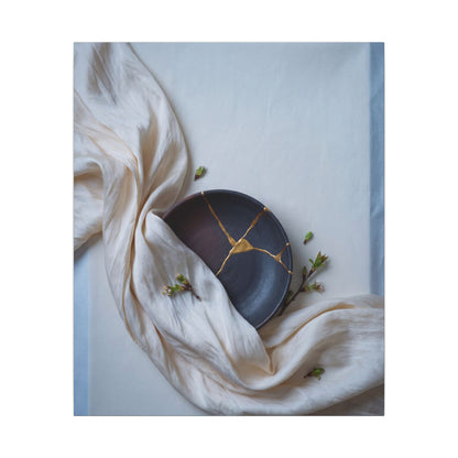Ma Silk Drape Canvas Art - Kintsugi Gold Repair