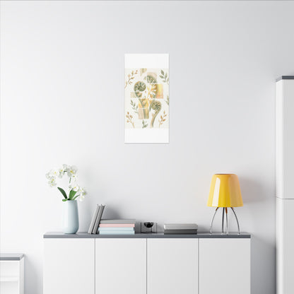 Earthy Fern Unfurling Canvas Art - Watercolor Japandi