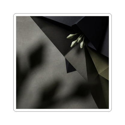 Luxurious Paper Fold Sticker - Moody Minimal Dark Japandi Art Print