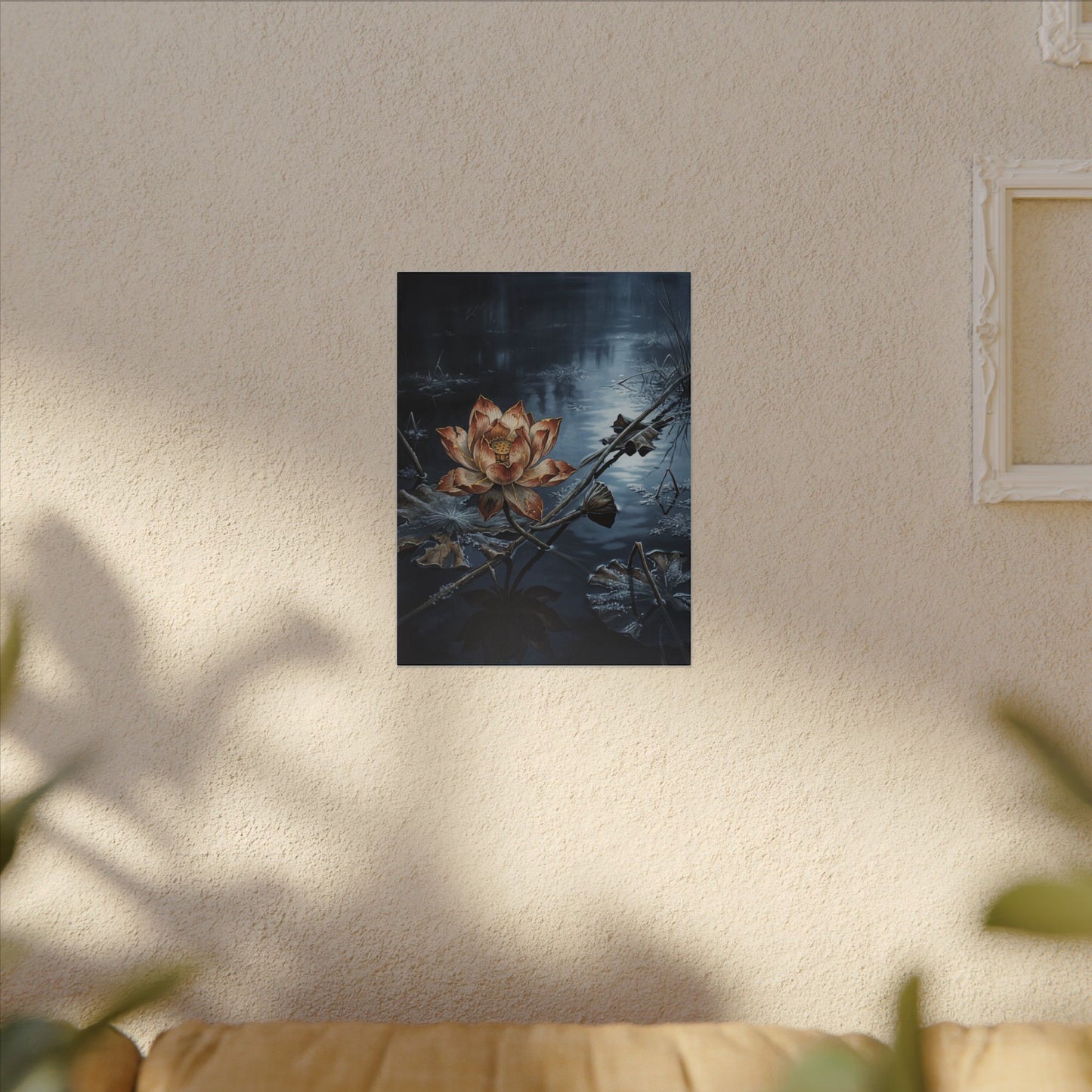 Winter Lotus Flower Broken Beauty Canvas Art | Healing Decor