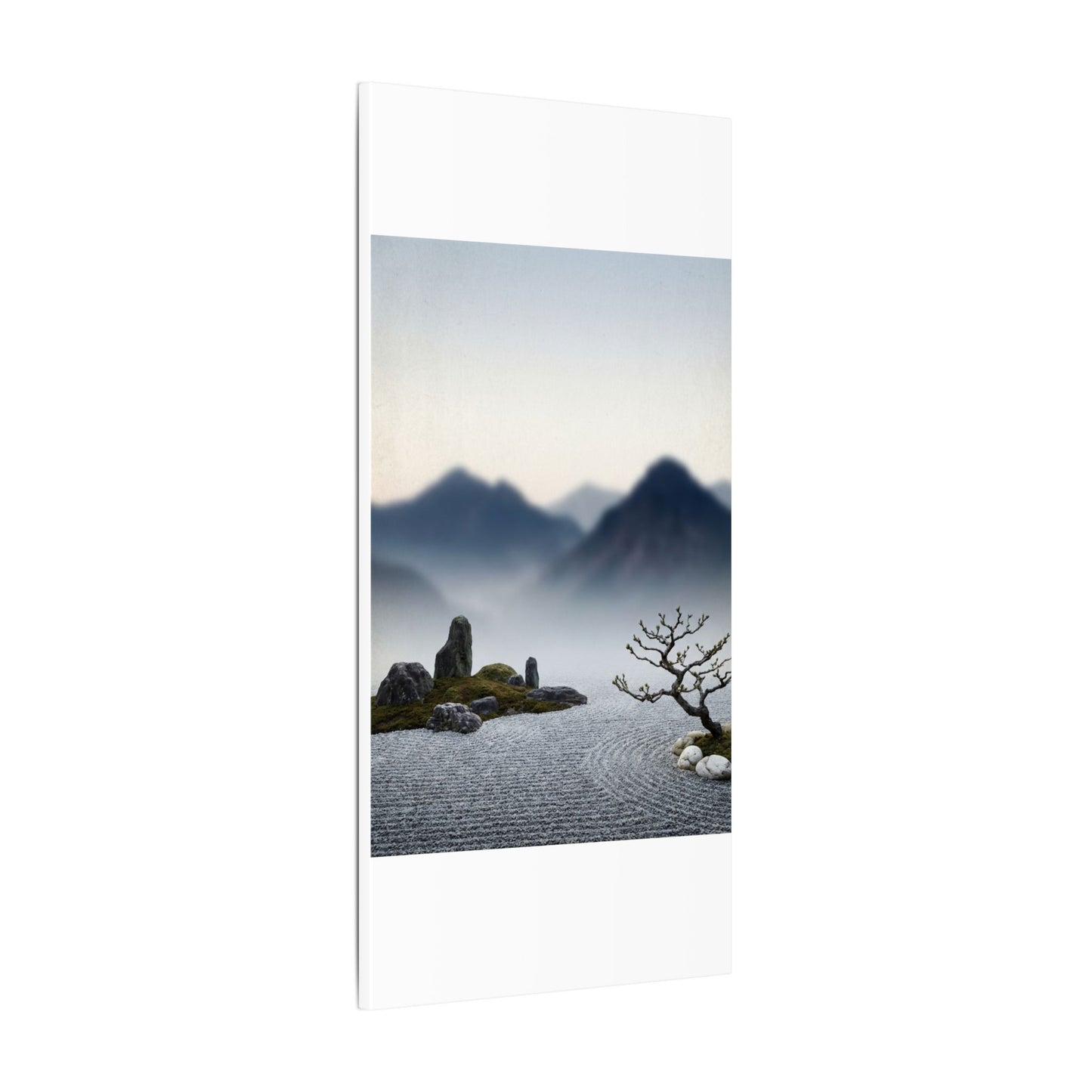 Mountain Mist Karesansui Canvas Art | Contemplative Zen Art