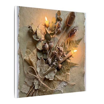 Dried Flowers Texture Canvas Art | Warm Japandi Art