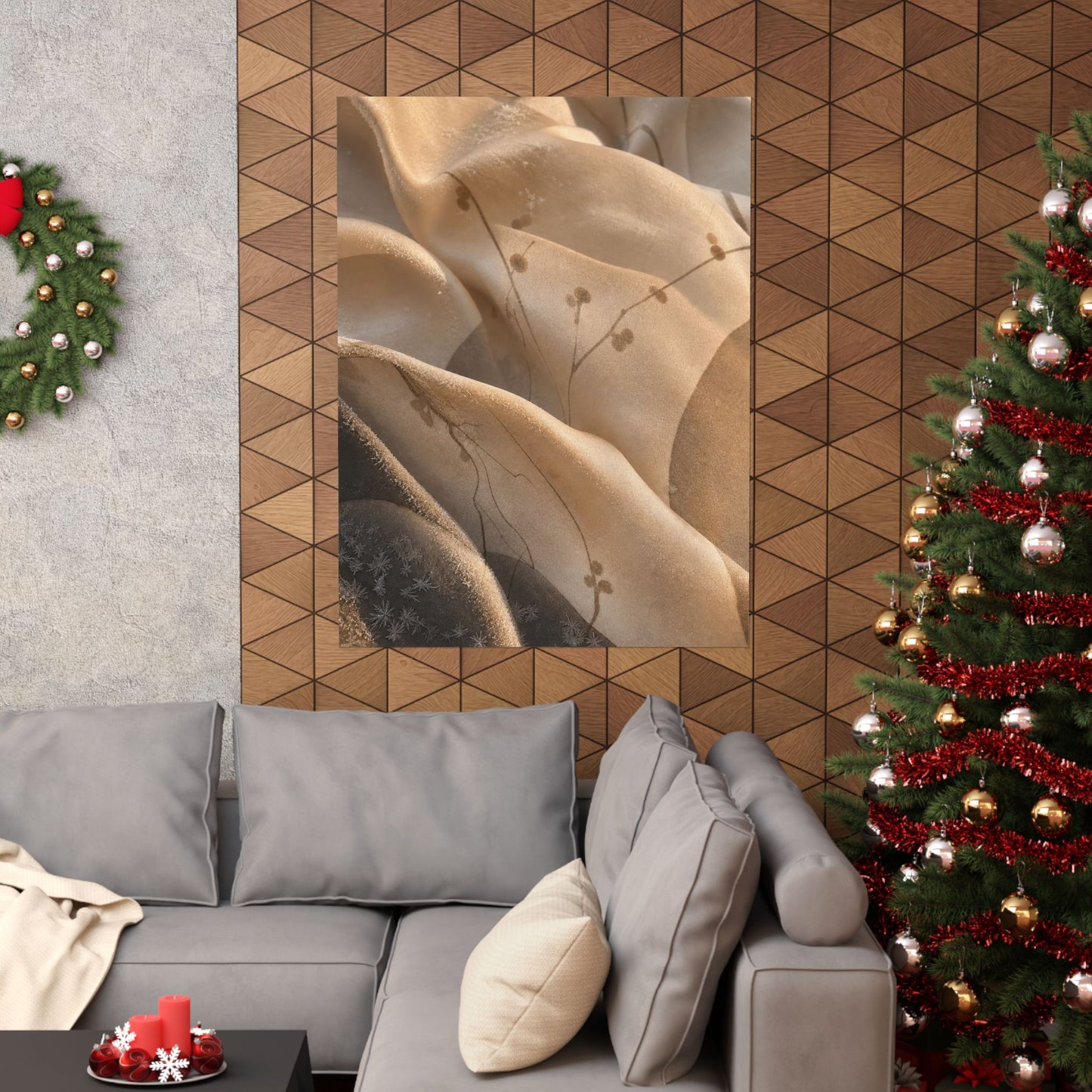 Silk Drape Winter Wall Art Print | Japandi Cozy Design