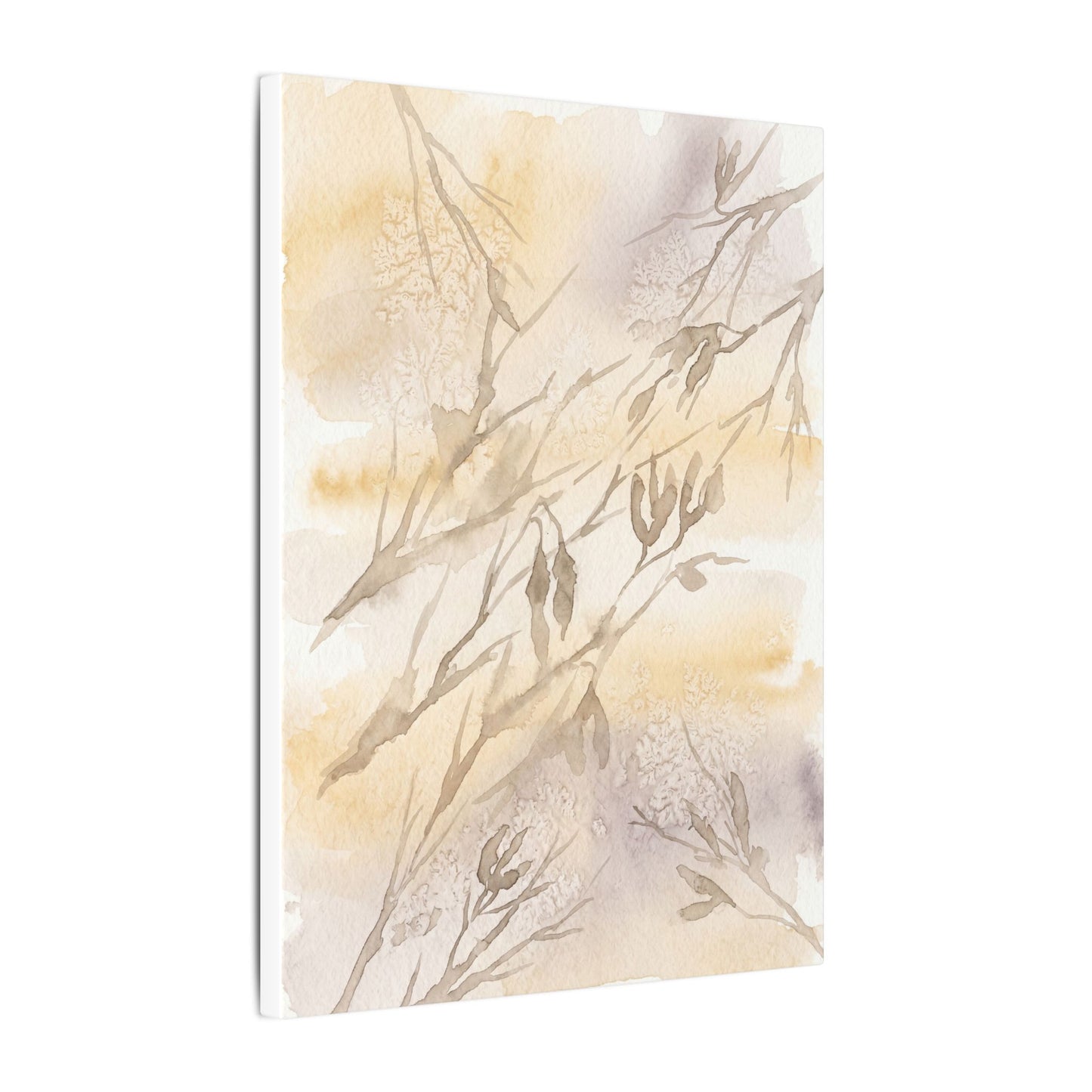 Shadow Play Winter Canvas Art | Japandi Warm Design