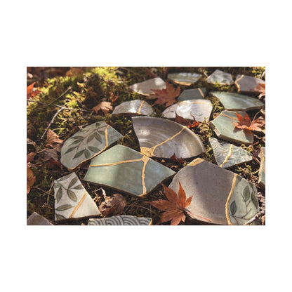 Broken Pottery Japanese Pattern Canvas Art | Elegant Japandi Art