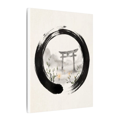 Spring Torii Gate Enso Canvas Art | Tranquil Decor
