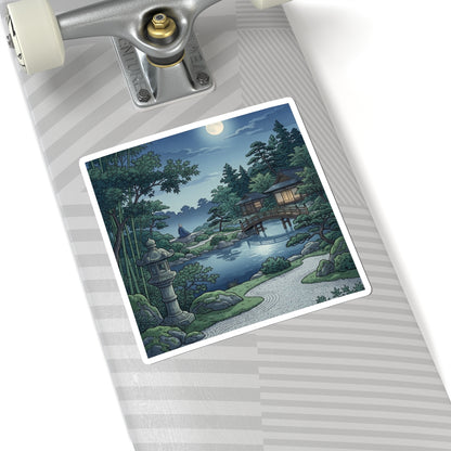 Moonlit Garden Sticker | Summer Zen Ukiyo E Inspired Art