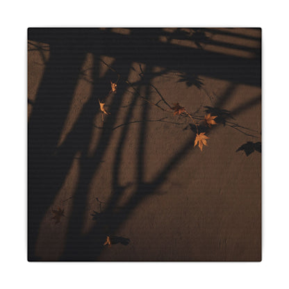 Shadow Play Autumn Canvas Art | Dark Japandi Luxurious Design