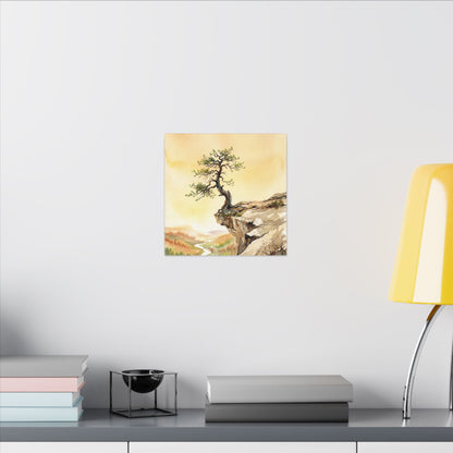 Golden Hour Pine Tree Canvas Art - Japandi Fukinsei