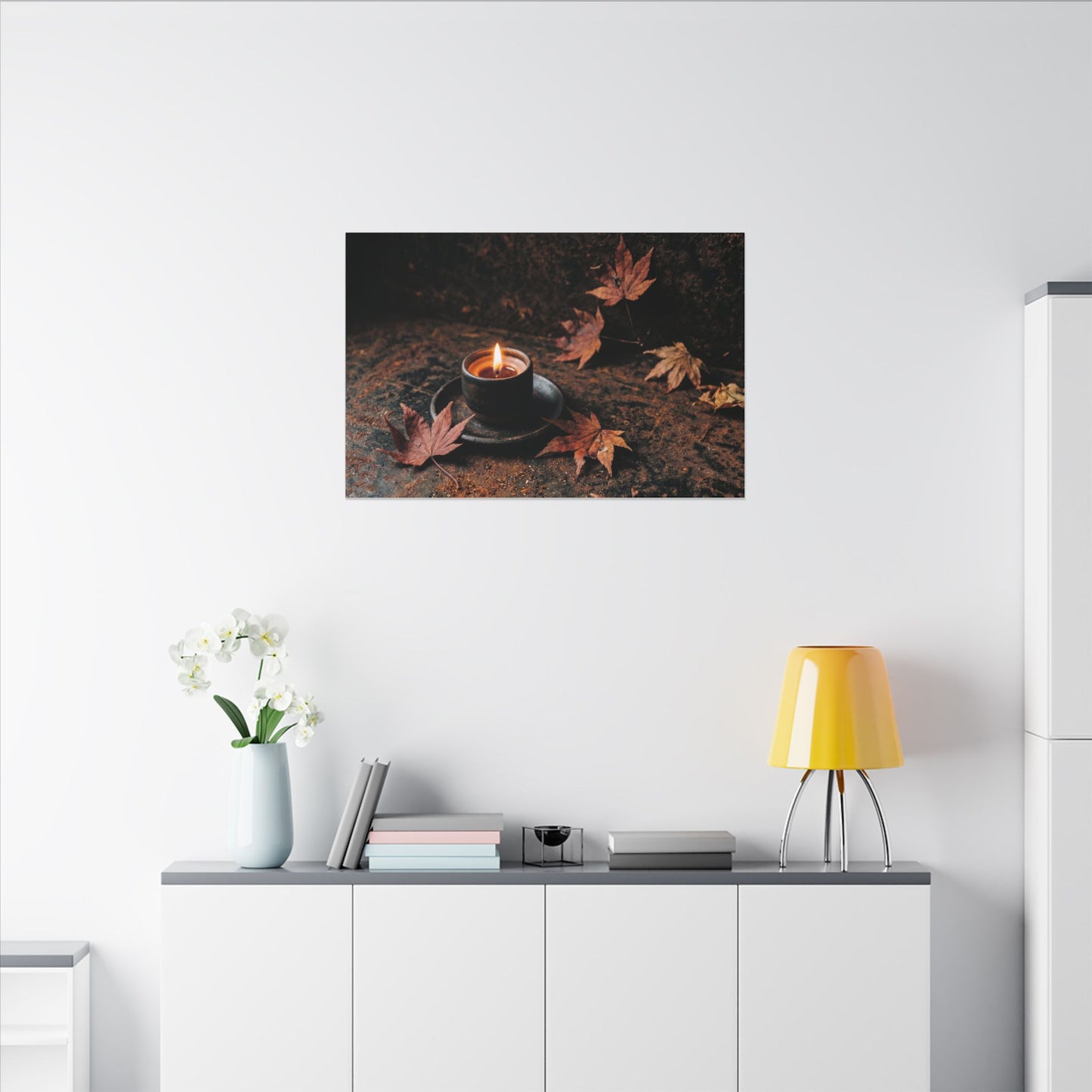 Autumn Rust Patina Shadow Zen Canvas Art | Sophisticated Decor