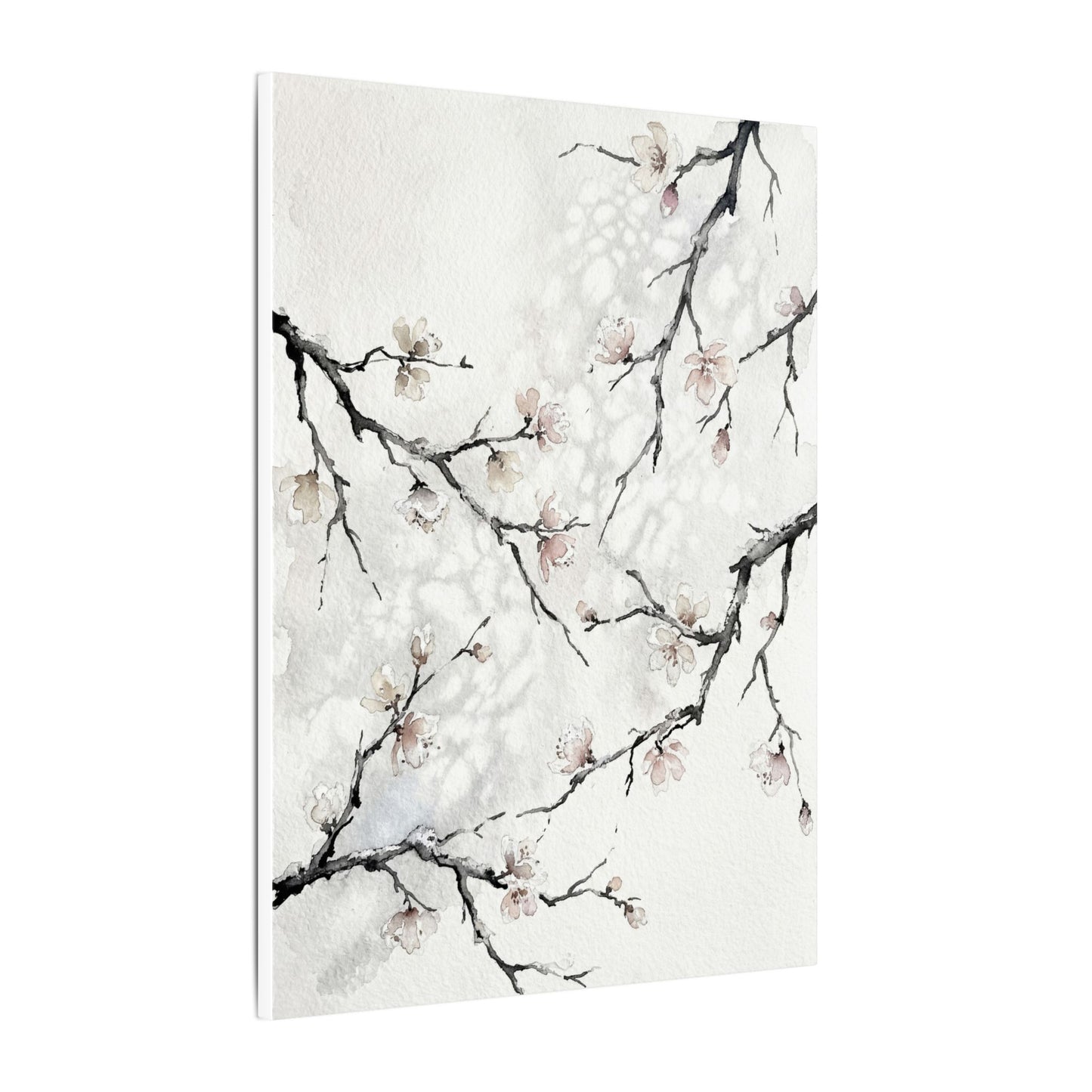 Cherry Blossom Canvas Art | Winter Japandi Watercolor Art