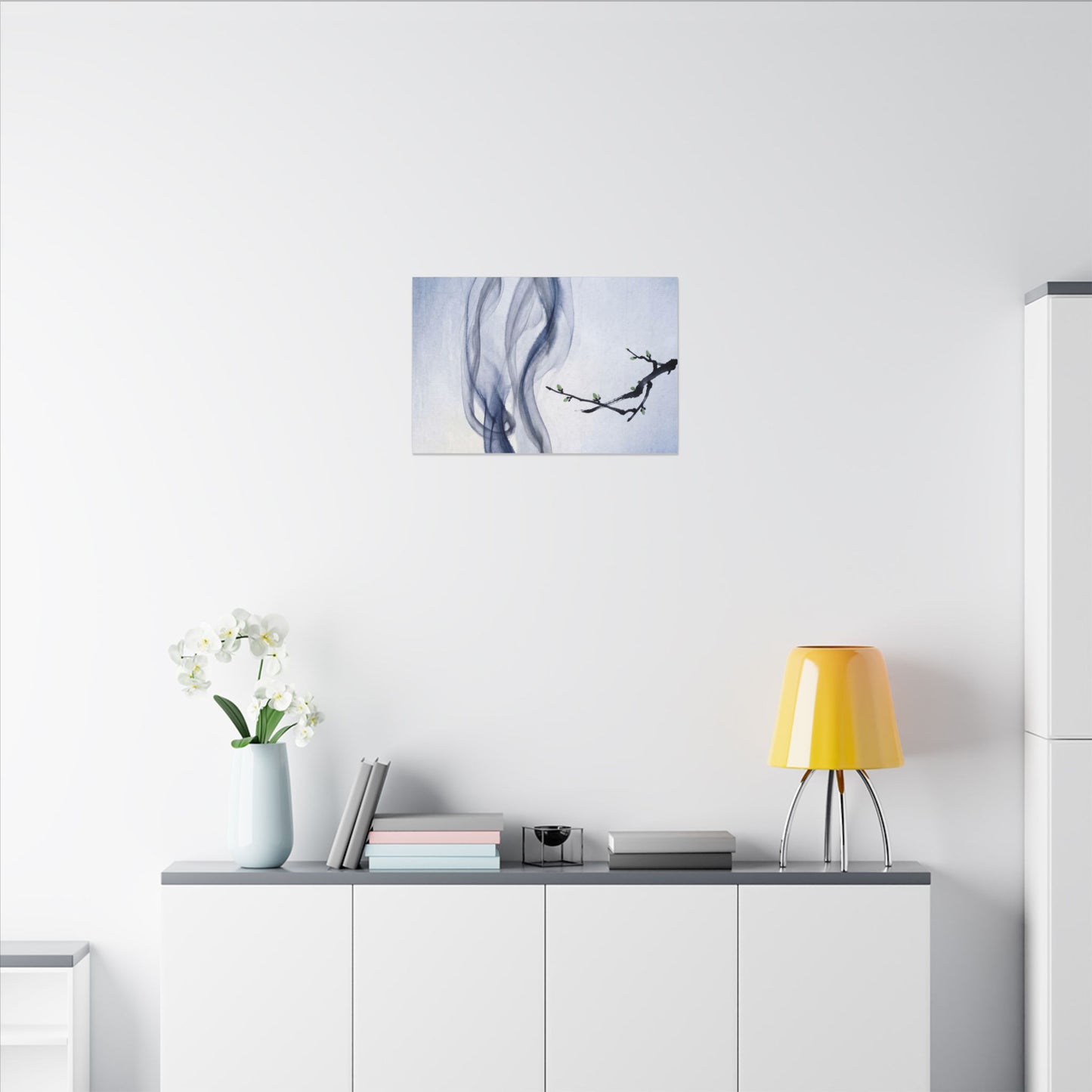 Incense Smoke Spring Canvas Art | Zen Tranquil Design