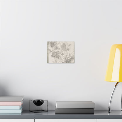 Shadow Play Spring Canvas Art | Dark Japandi Sophisticated Design