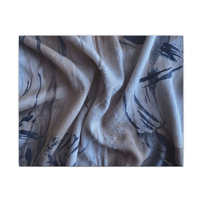 Silk Drape Winter Canvas Art | Japandi Earthy Design