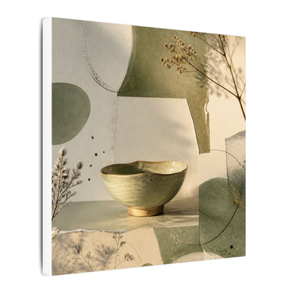 Warm Ceramic Bowl Canvas Art - Minimal Line Japandi
