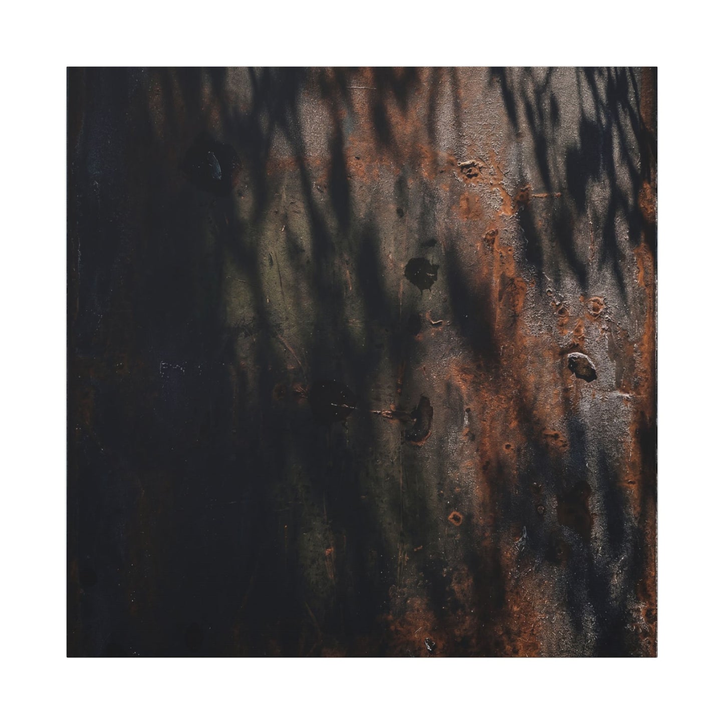 Rust Patina Shadow Zen Canvas Art | Luxurious Dark Japandi Art