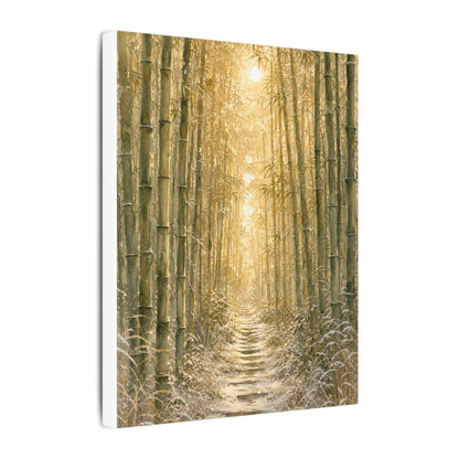 Bamboo Grove Winter Canvas Art | Japandi Elegant Design