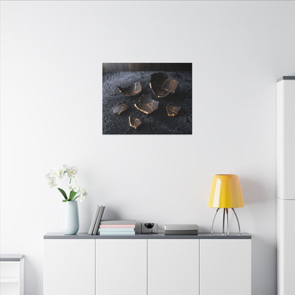 Winter Broken Pottery Shadow Zen Canvas Art | Bold Decor