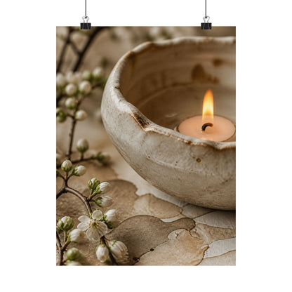 Kanso Ceramic Bowl Wall Art Print - Japandi Watercolor