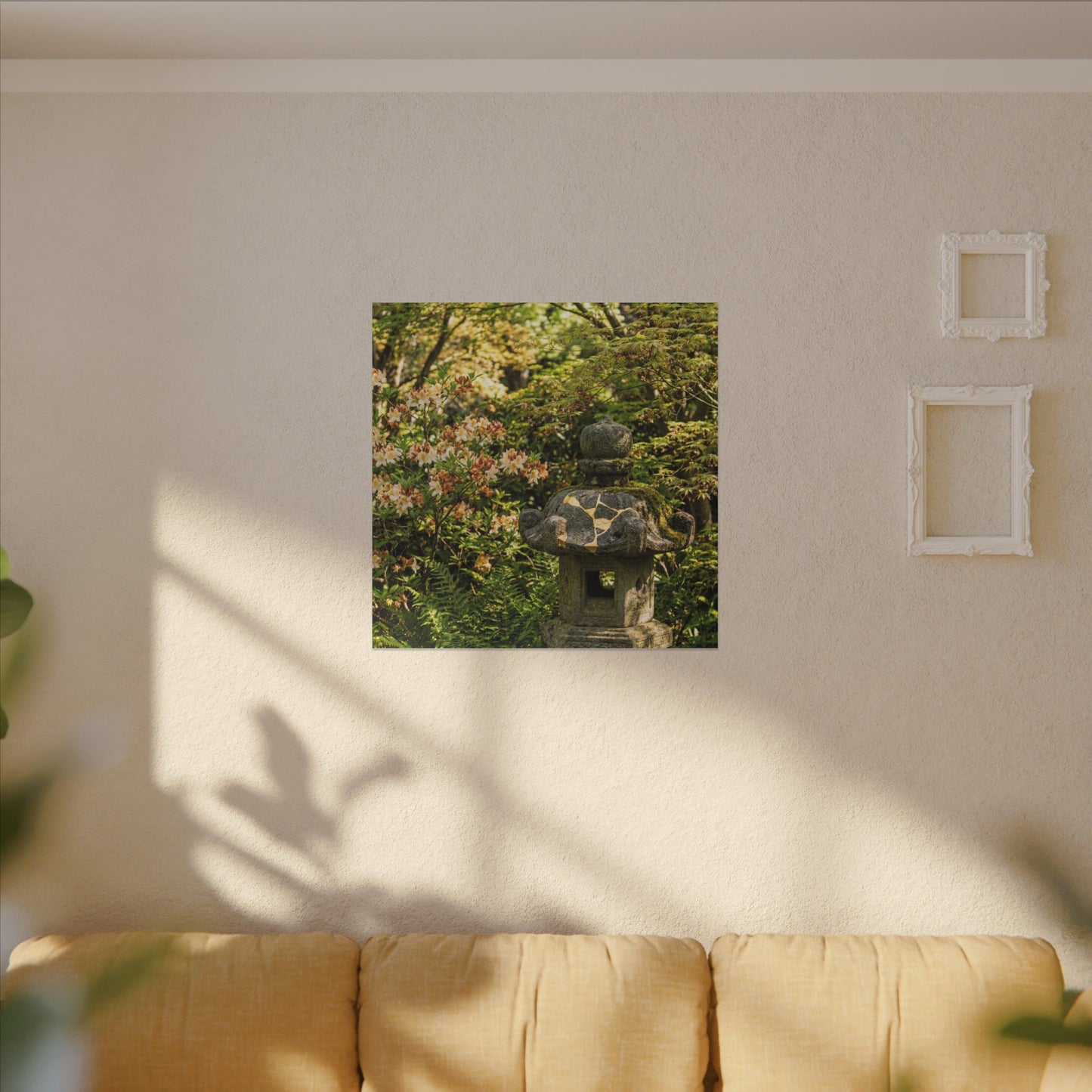 Spring Stone Lantern Gold Repair Canvas Art | Beautiful Decor