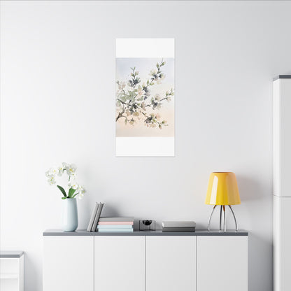 Cherry Blossom Watercolor Canvas Art | Elegant Japandi Art