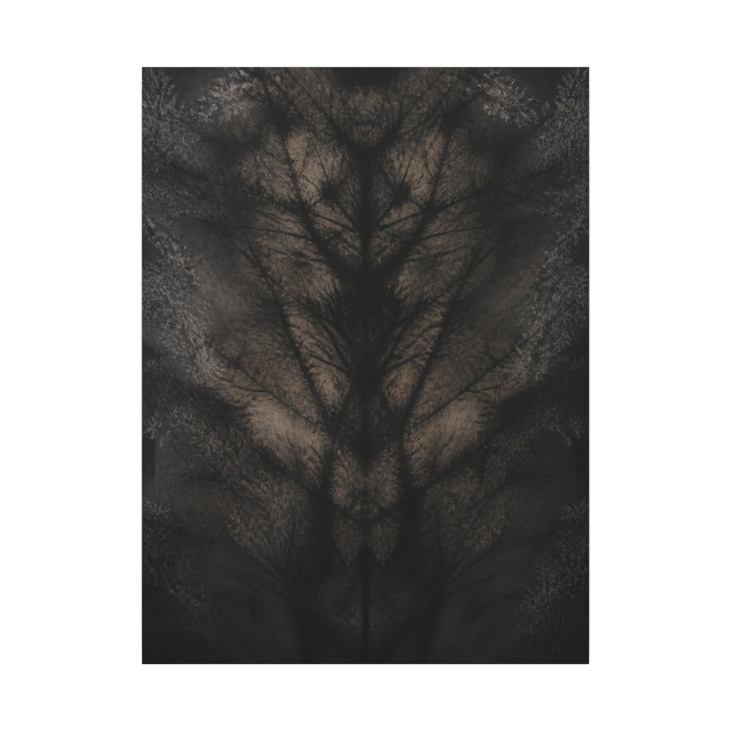 Seijaku Shadow Play Canvas Art - Dark Japandi Charcoal Ink