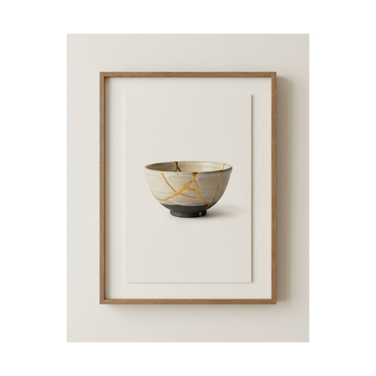 Kintsugi Charcoal Wall Art Print