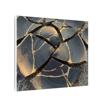 Broken Pottery Winter Canvas Art | Kintsugi Resilient Design