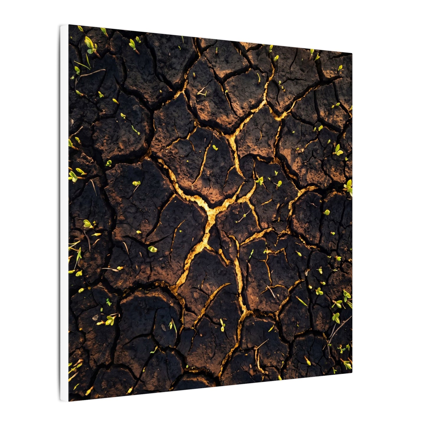 Cracked Earth Moody Minimal Canvas Art | Sophisticated Dark Japandi Art
