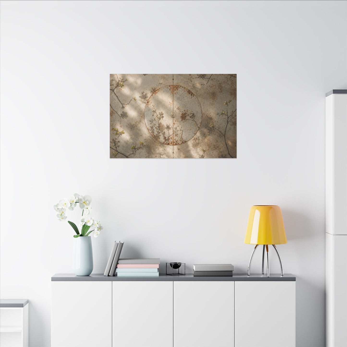 Japandi Rust Patina in Dappled | Japanese Pattern Canvas Art