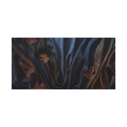 Silk Drape Canvas Art | Autumn Dark Japandi Moody Minimal Art
