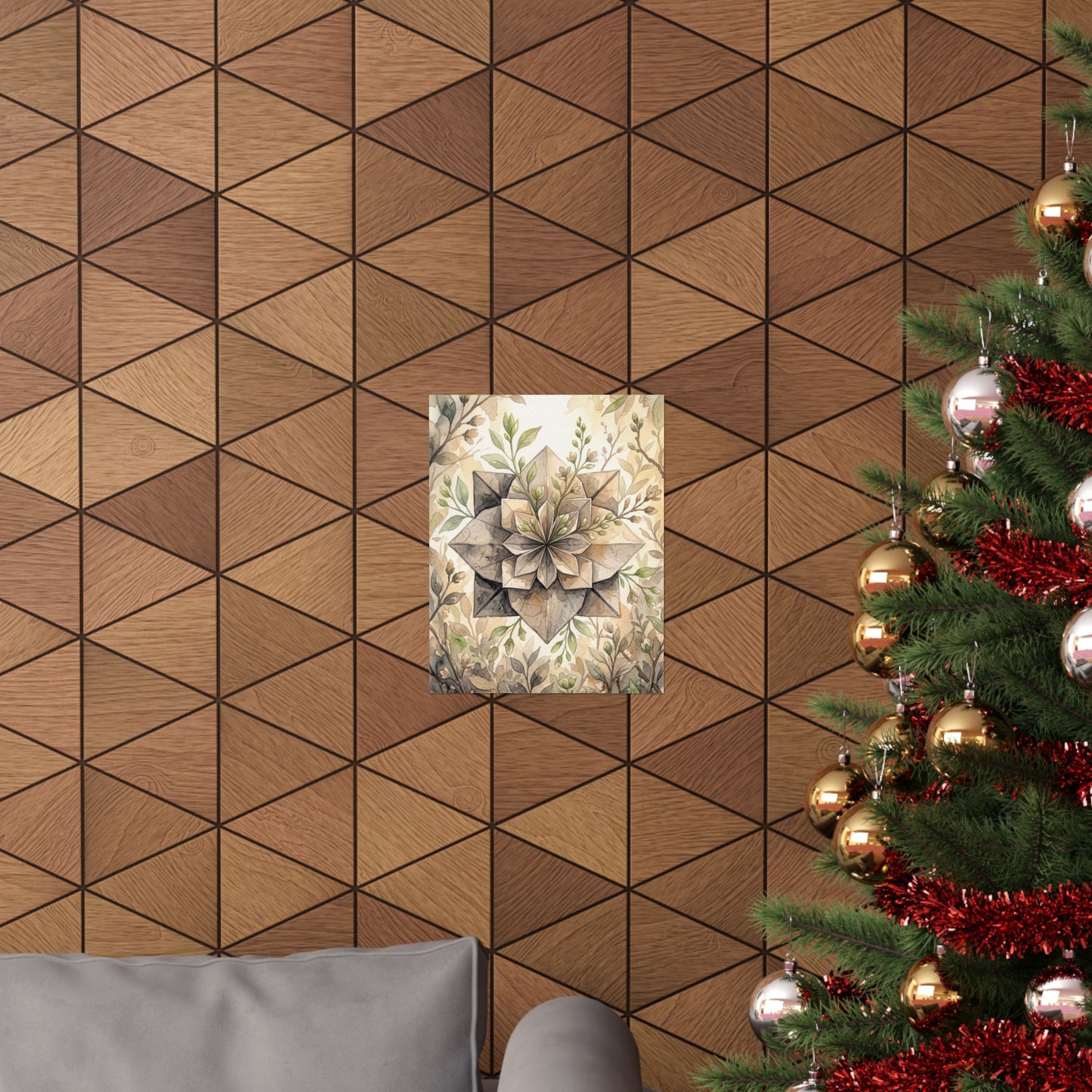 Golden Hour Paper Fold Wall Art Print - Japandi Mono No Aware