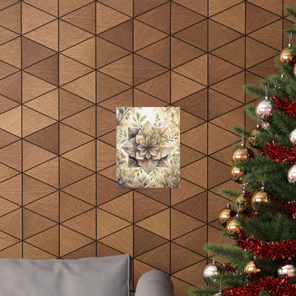 Golden Hour Paper Fold Wall Art Print - Japandi Mono No Aware