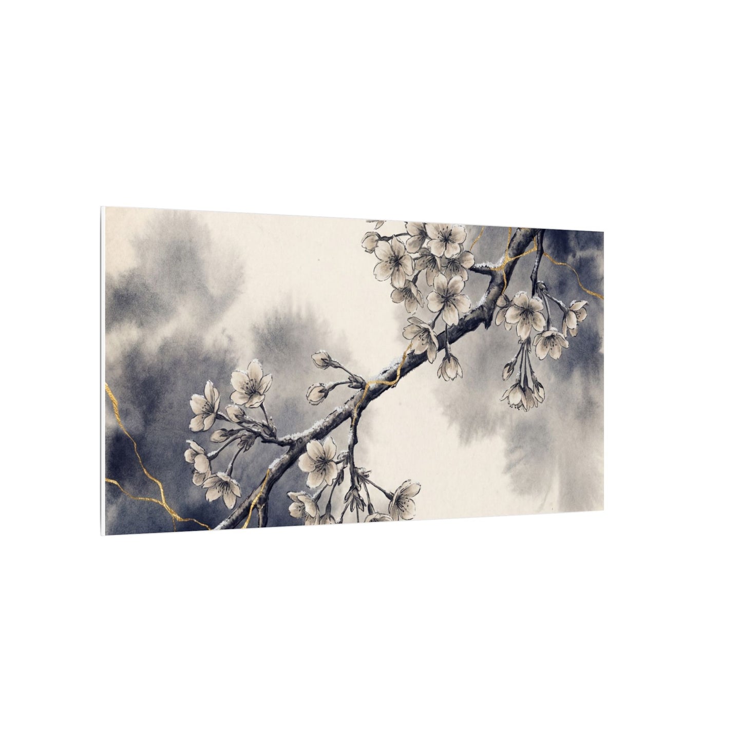 Ma Cherry Blossom Canvas Art - Kintsugi Gold Vein