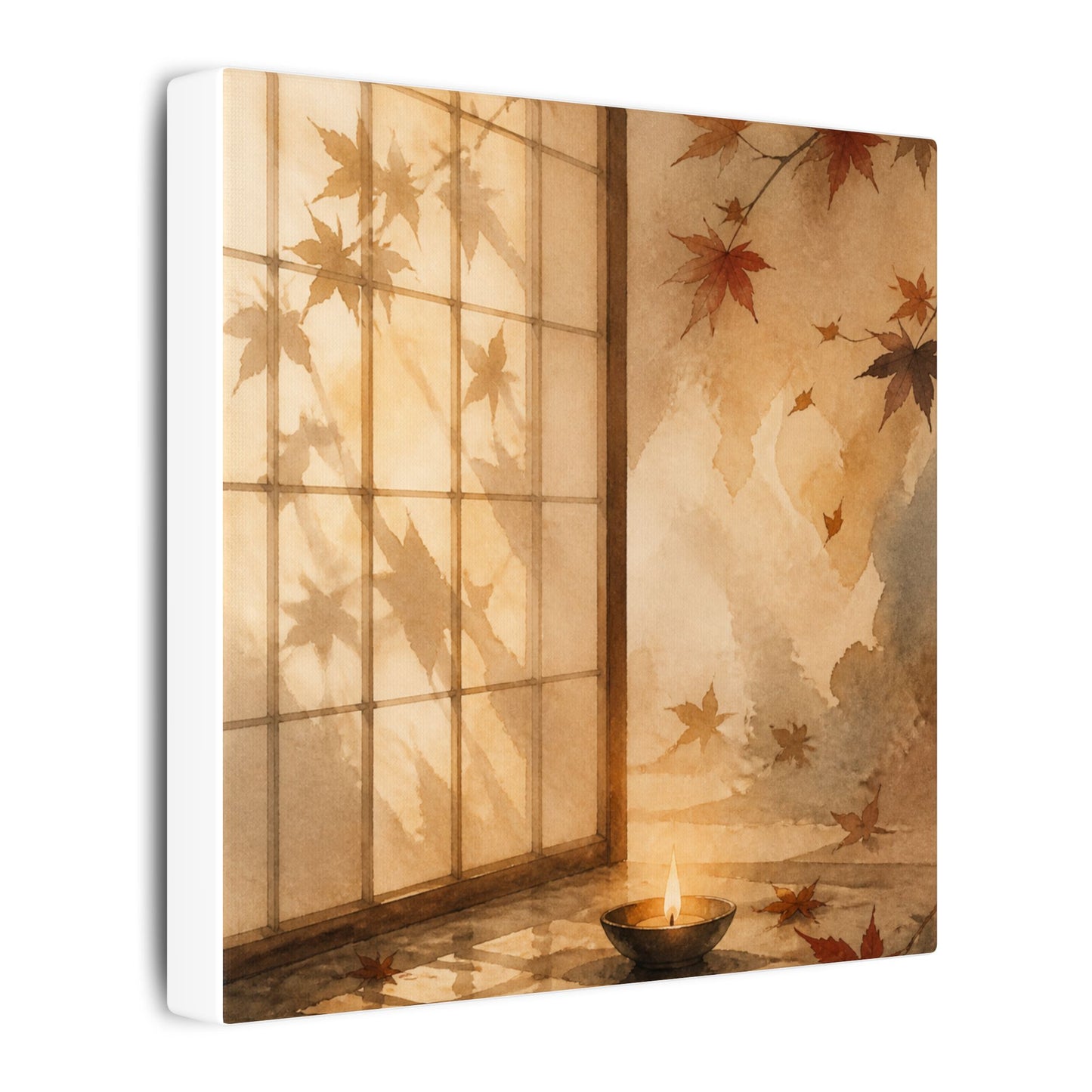 Candlelight Shoji Screen Canvas Art - Japandi Ma