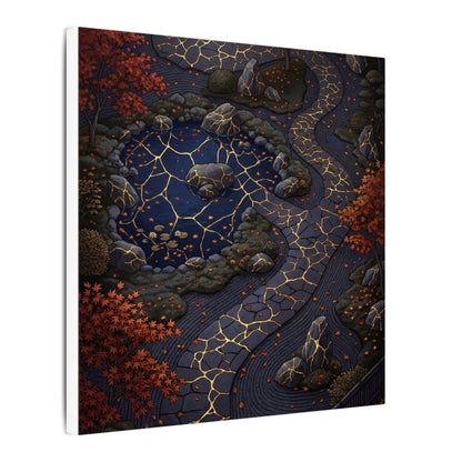 Moonlit Garden Gold Vein Canvas Art | Resilient Kintsugi Art
