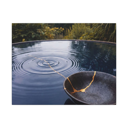 Kintsugi Water Ripple in Overcast | Broken Beauty Canvas Art Art Print