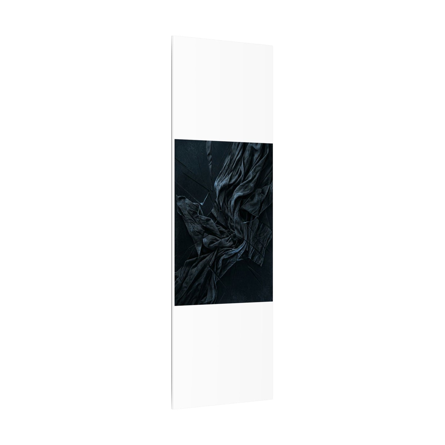 Dark Japandi Silk Drape in Moonlight | Moody Minimal Canvas Art